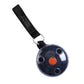 Navy reusable tote pouch with clear case, black strap, and orange center detail