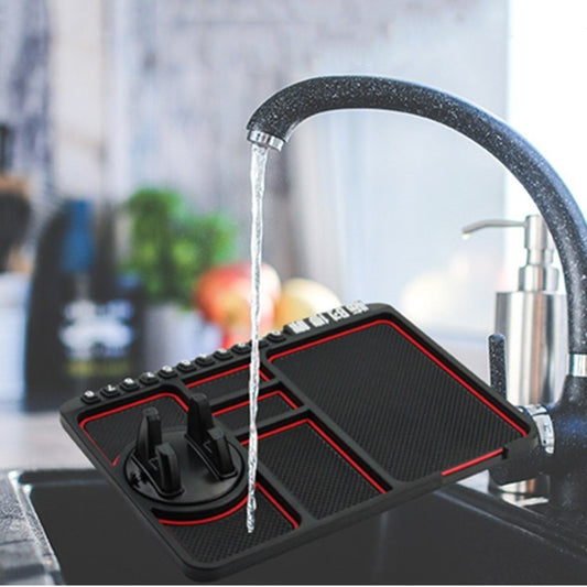 Car Interior Car Multifunctional Instrument Panel Storage Pad Car Phone Bracket Anti-slip Pad With Stop, Stereo Red Circle, Stereo Blue Circle, Rotating Red Circle, Rotating Blue Circle, Rotating Black Circle