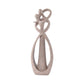 Sandstone cameo statue with heart-shaped cameo top, textured beige stone figurine.