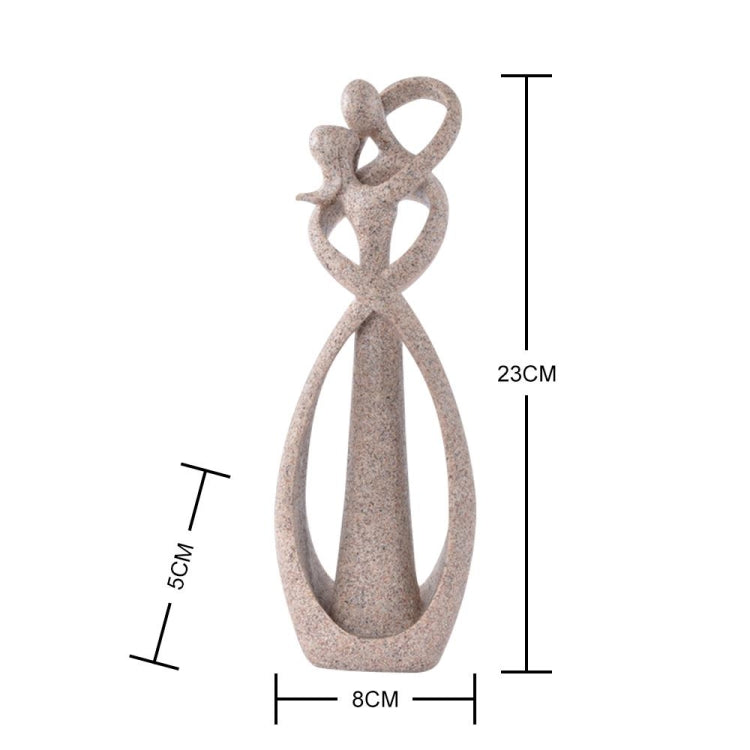 Sandstone cameo statue, dimensions shown: 23cm tall, 8cm wide, 5cm deep.