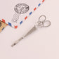 Silver hair clips pair, long bar hairpin with two ring details