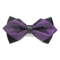 Detachable men's bow tie with purple glitter texture and black center strap