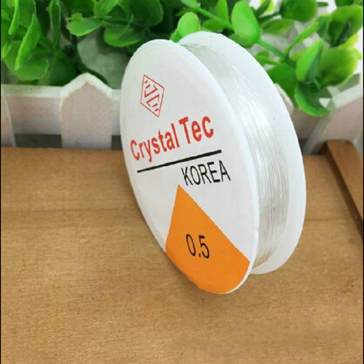 Transparent fishing line spool, 0.5 mm for beading and jewelry making