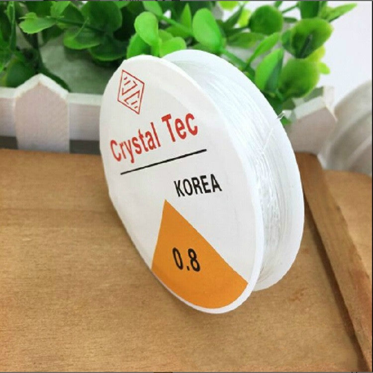 Transparent fishing line spool, 0.8 mm for beading and jewelry making
