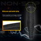 Black compression elbow sleeve with silicone anti-skid strip and padded guard