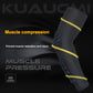 Black elbow compression sleeve with raised protective blocks for impact protection