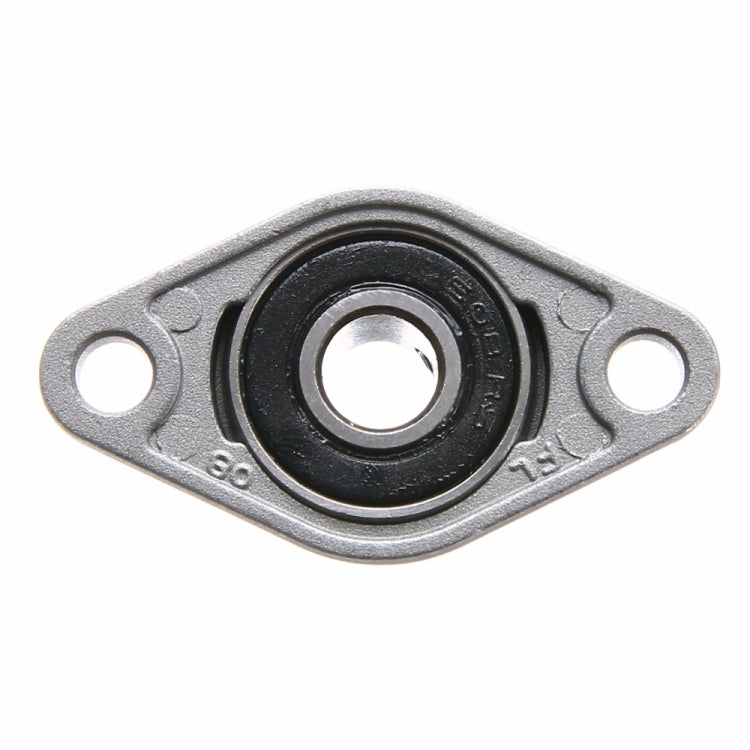Single zinc alloy bearing housing with black bearing ring and two mounting holes
