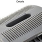 Close-up of stiff metal bristles on gray pet hair brush suction tool