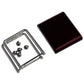 Newton pendulum ball demonstrator with chrome frame and separate dark base platform