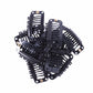 Bundle of black 9-tooth hair extension snap clips with silicone backing, metal combs