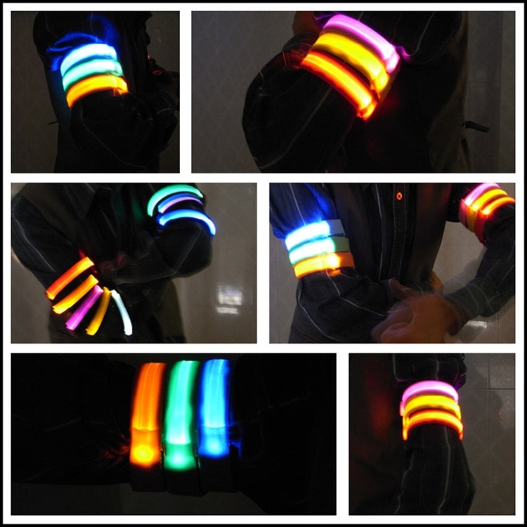 Color-changing LED light armband bracelet showing multicolor glow bands