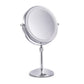 Liftable desktop round LED magnifying makeup mirror with chrome base stand