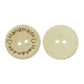 Round natural wood button front and plain back, two holes and smooth surface