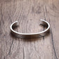 Polished stainless steel cuff bracelet bangle, open design, silver finish