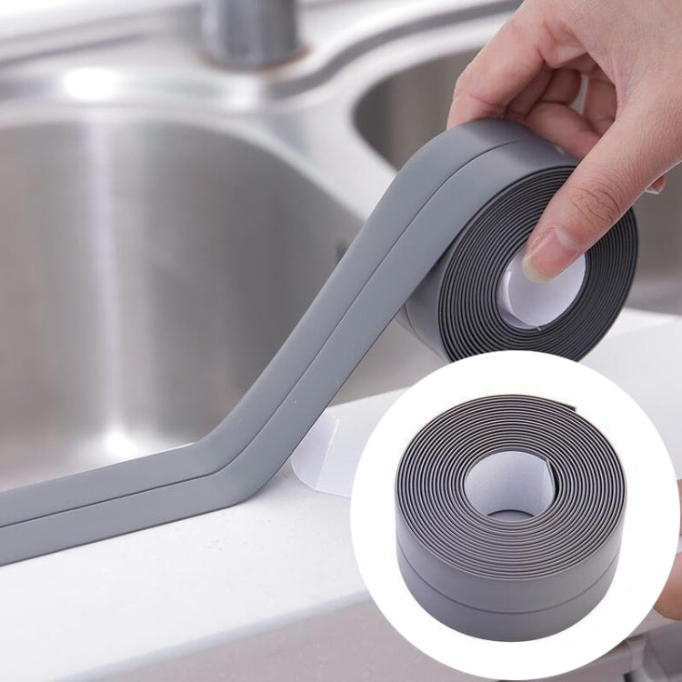 Waterproof PVC sealing tape roll, gray, for kitchen or bathroom wall and sink edges