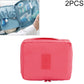 Pink waterproof travel toiletry makeup bag pouch with handle and embossed label