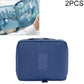 Navy waterproof travel toiletry makeup bag pouch with handle and embossed label