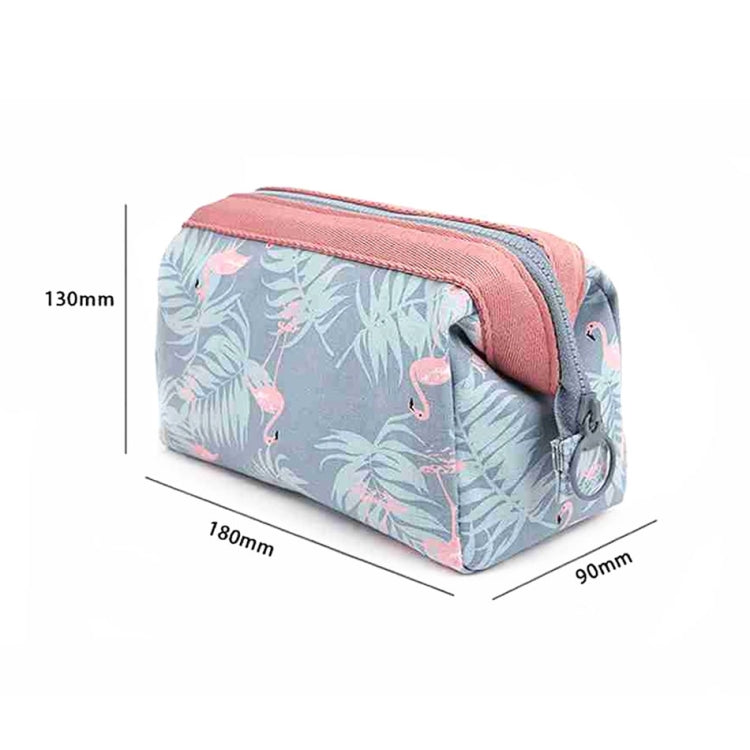 Flamingo toiletry bag, pink trim; approx 180x130x90 mm, zippered top