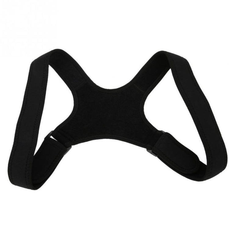 Black U-back posture corrector belt with padded shoulder bands and adjustable fit