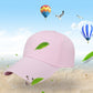 Pink unisex baseball cap with curved brim and metal ring adjustable strap