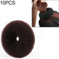Coffee brown textured donut hair ring with center cutout
