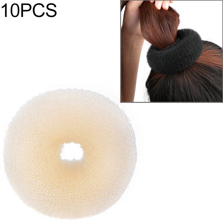 Beige foam donut hair ring accessory for updos