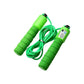 Green adjustable jump rope with foam handles and counting module