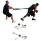 Long latex resistance band with loop strap for workout movements