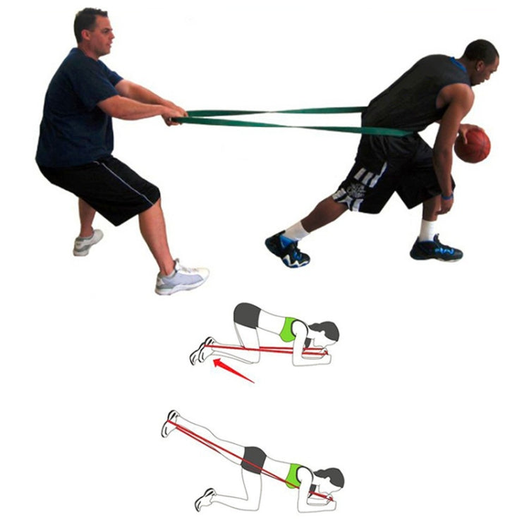 Long latex resistance band with loop strap for workout movements