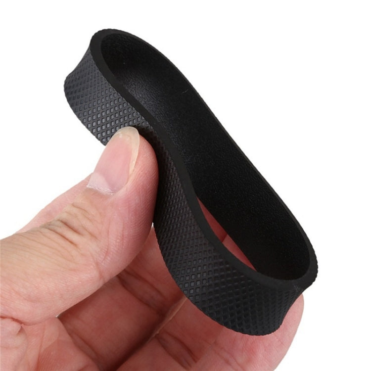 Black textured vacuum drive belt band, close-up