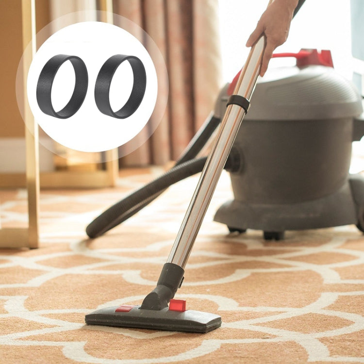 Two black vacuum drive belt icons shown with vacuum cleaner
