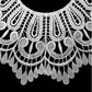 White lace embroidered fake collar border with repeating teardrop lace motifs