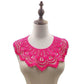 Rose red lace embroidered fake collar with scalloped layered neckline