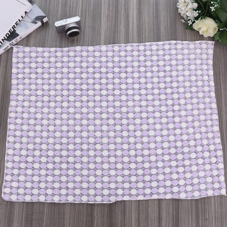 Pet flannel blanket, flat view, pastel circle dot pattern with plush trim
