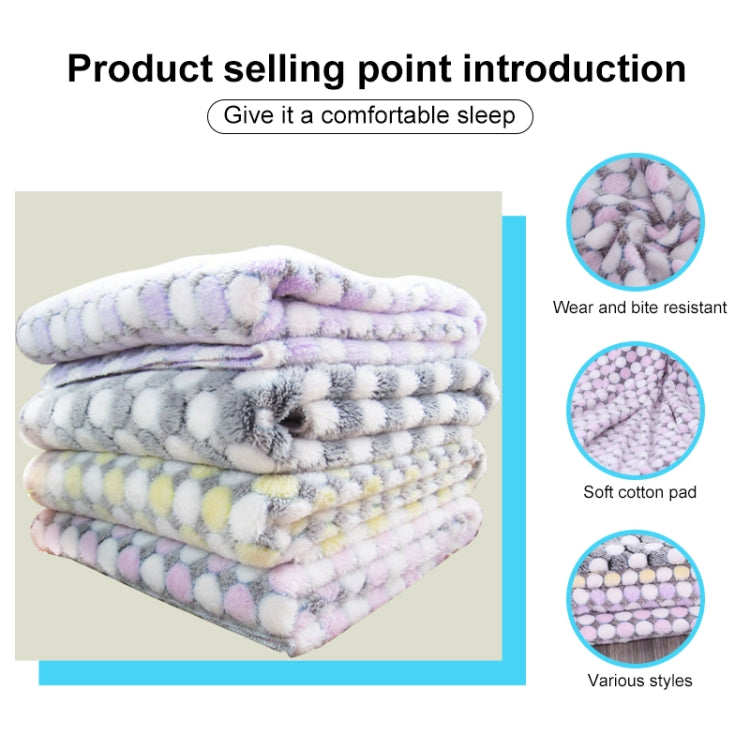 Pet flannel blanket stack, pastel dot prints on folded layers
