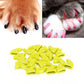 Yellow silicone cat nail protector caps, claw-shaped tips