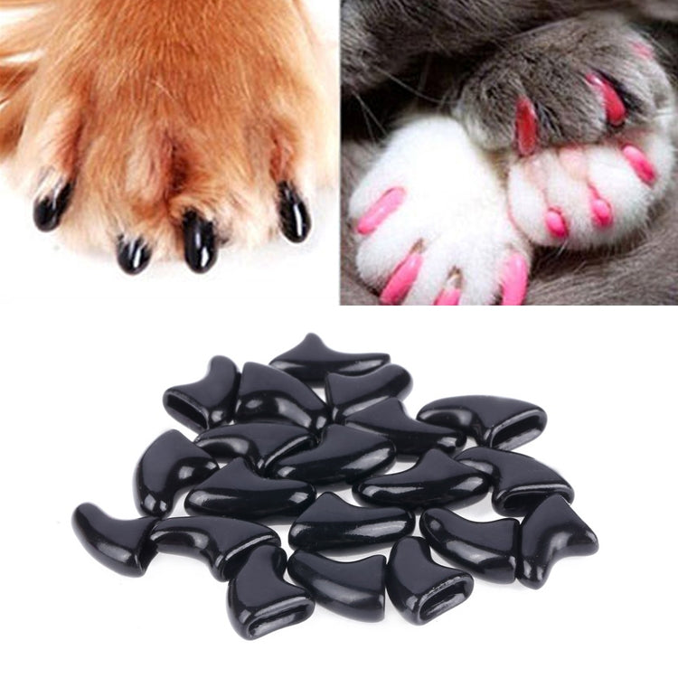 Black silicone cat nail caps, claw-shaped pieces