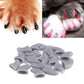 Silicone cat nail caps set, gray claw covers for pet paws