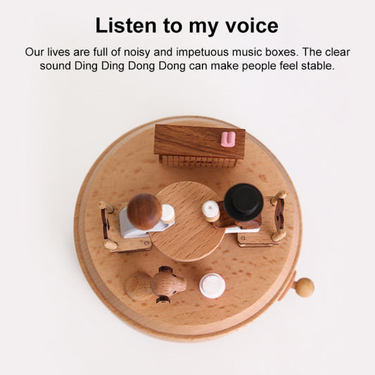 Creative Rotating Wooden Music Box Home Desktop Decoration, Lover Dating