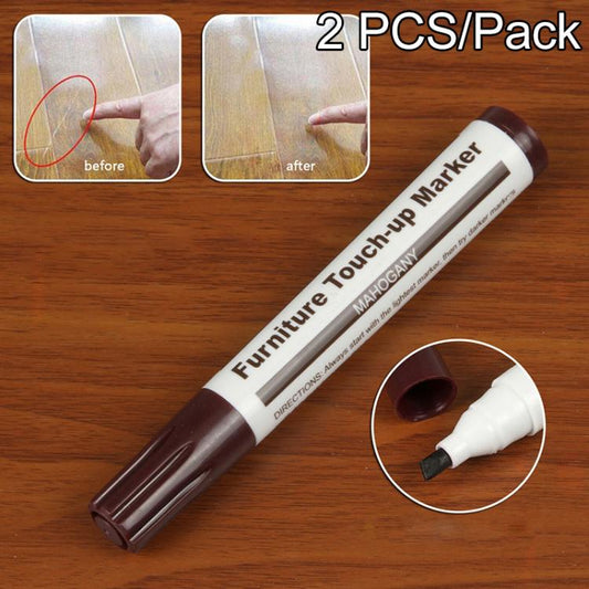 Furniture scratch repair marker pen, mahogany wood-tone with chisel tip