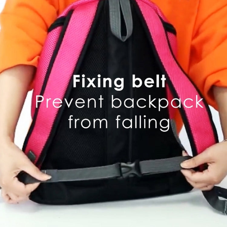 Adjustable fixing belt inside soft dog carrier backpack, pink and black