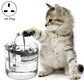 Transparent pet water fountain with circulating pump, gray cat, UK plug