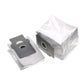 Robot vacuum dust bags with gray holders and white fabric bags