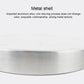 Metal clock shell with smooth silver finish and curved outer rim