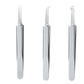 Stainless steel acne clamp tools set of three, straight forked tips