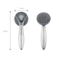 Self-cleaning pet hair comb with retractable needle bristles and ergonomic handle, gray