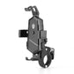 Bicycle phone holder, black with spring clamping grips and handlebar mounting bracket