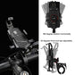 Bike phone holder mount with 360° horizontal rotation and adjustable front/back clamp