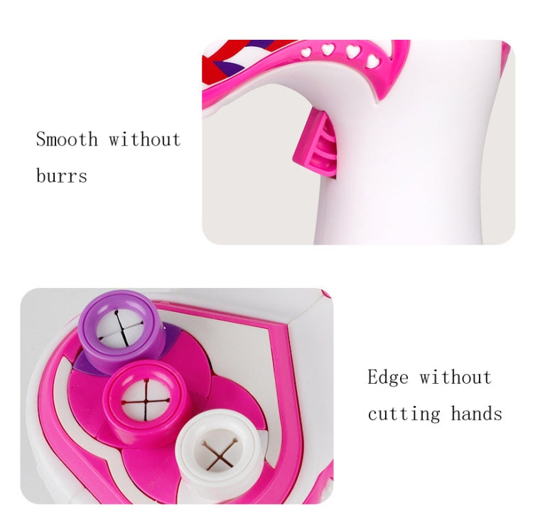 Pink and white braid machine head with circular discs and side lever