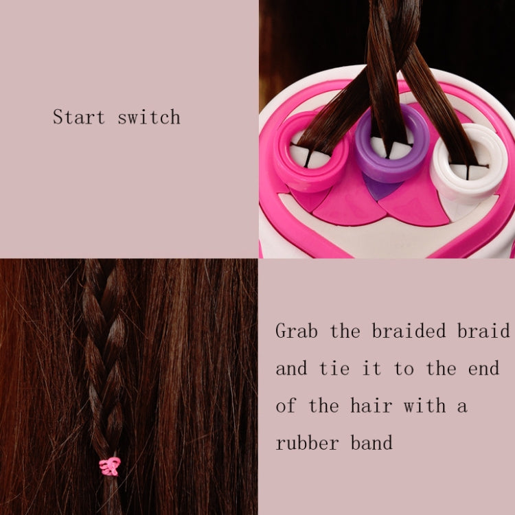 Three-strand braid machine with circular rollers for making a braid and tying the end